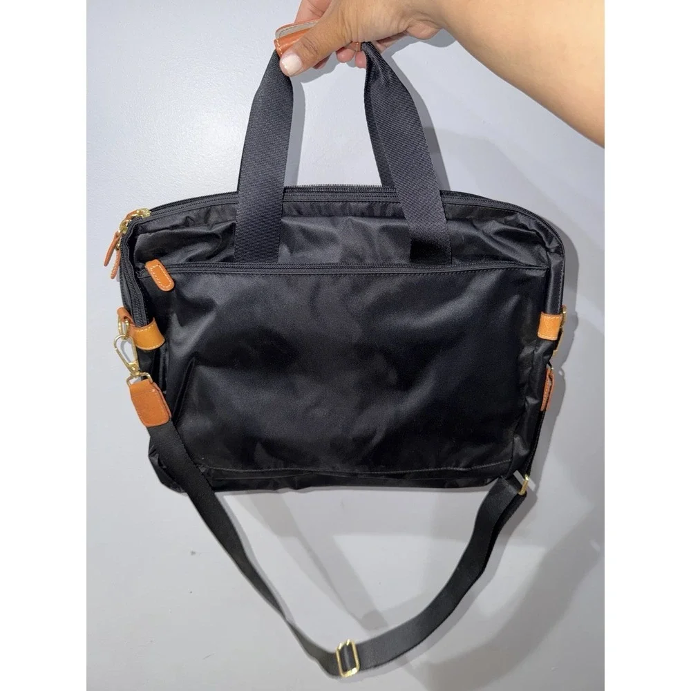 BRIC'S‎ Milano Black 100% NYLON Briefcase Business Laptop Shoulder Bag NWT L